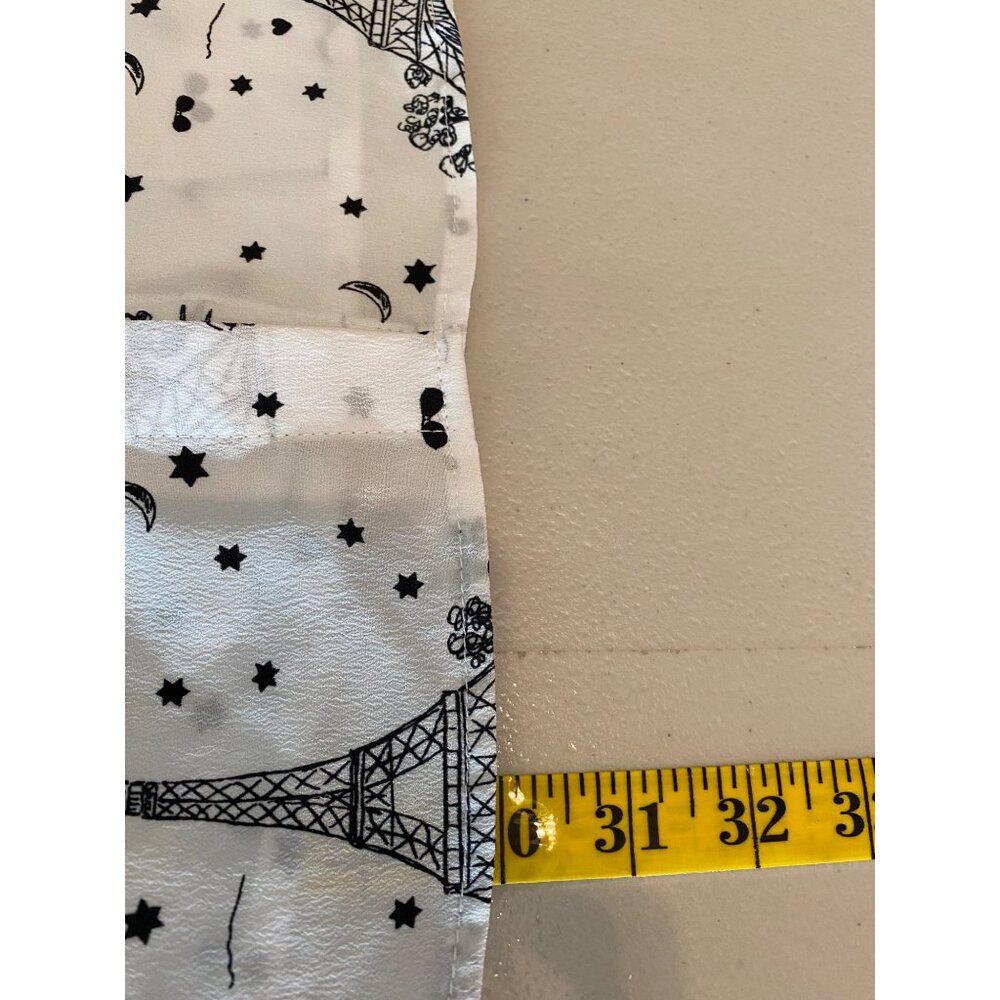 Karl Lagerfeld Paris Eiffel Tower Print Long Sleeve Button-Up Shirt Blouse XL - Picture 7 of 10